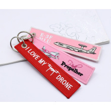 Customized Remove Luggage Tag Label Before Embroidery Keychain Flight For Car Motorcycle Bag Luggage Logo Keychain